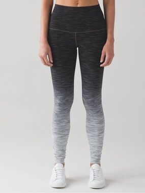 Lululemon Wunder Under Hi-Rise Tight 31” Ombre Space Dye Black Deep Coal Size 12